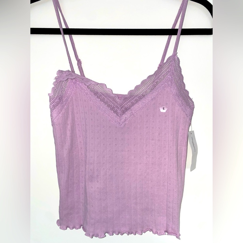 American Eagle Light Purple Knit Tank Top